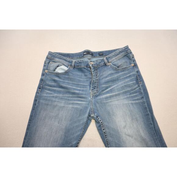 BKE Buckle Seth Straight Distressed Blue Denim Jeans Mens Size 40 x 30 - Picture 4 of 8